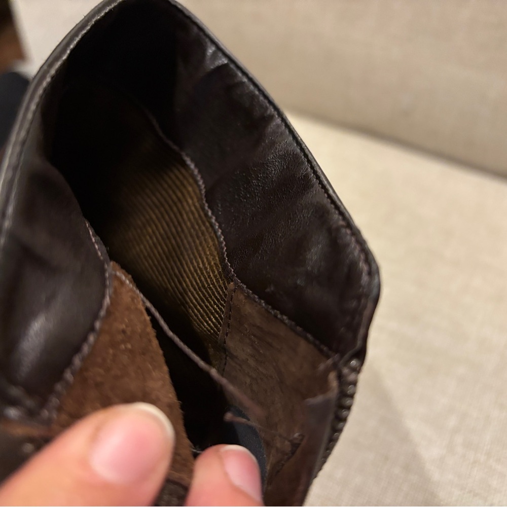 Vintage Nine West Espresso Brown Genuine Leather Ankle Heel Boots 90s Office - Picture 11 of 15